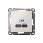 Розетка USB AtlasDesign тип C 65Вт QC PD высокоскор. ЗУ механизм жемчуж. SE ATN000427 — изображение 2
