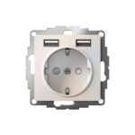 Розетка 1-м СП AtlasDesign 16А IP20 с 2-мя заряд. устройствами USB тип A+A 5В/2.4А 2х5В/1.2А механизм жемчуж. SE ATN000430 — изображение 2
