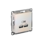 Розетка USB AtlasDesign тип A+A 5В 1х2.1А 2х1.05А механизм жемчуж. SE ATN000433