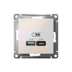 Розетка USB AtlasDesign тип A+C 5В/2.4А 2х5В/1.2А механизм жемчуж. SE ATN000439 — изображение 2