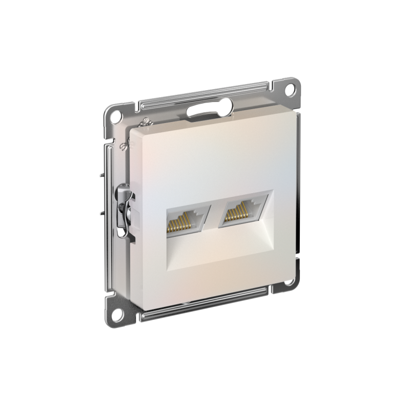 ATN000485_2.png Розетка компьютерная 2-м AtlasDesign RJ45 кат.5E механизм жемчуж. SE ATN000485 — изображение 1