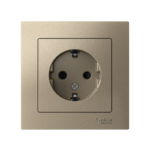 Розетка 1-м СП AtlasDesign 16А IP20 с заземл. защ. шторки в сборе шампань SE ATN000544 — изображение 2