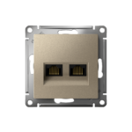 Розетка компьютерная 2-м AtlasDesign RJ45 кат.5E механизм шампань SE ATN000585 — изображение 2