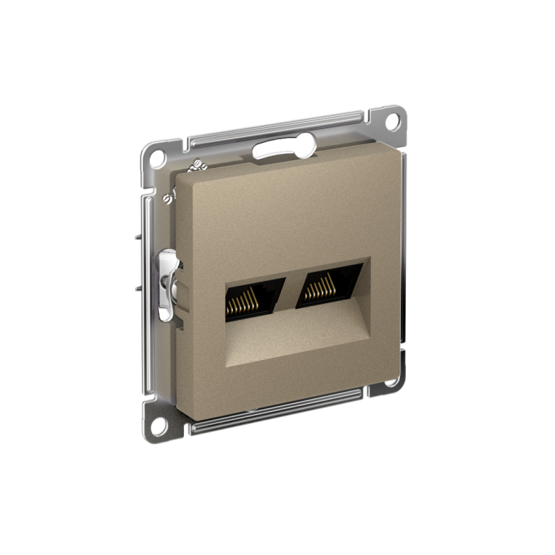 ATN000585_2.png Розетка компьютерная 2-м AtlasDesign RJ45 кат.5E механизм шампань SE ATN000585 — изображение 1