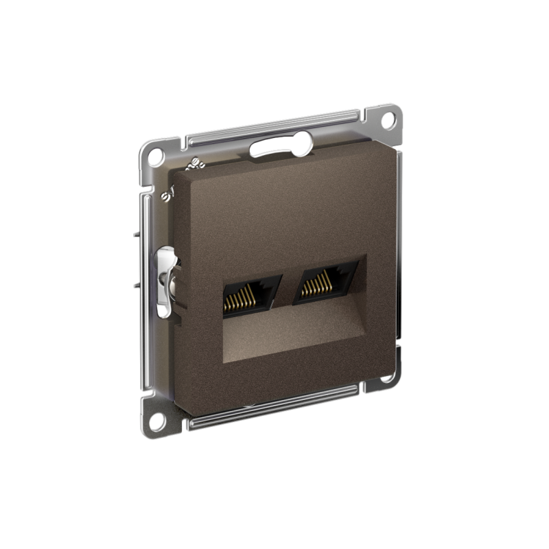 ATN000685_2.png Розетка компьютерная 2-м AtlasDesign RJ45 кат.5E механизм мокко SE ATN000685 — изображение 1