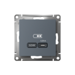 Розетка USB AtlasDesign тип C 65Вт QC PD высокоскор. ЗУ механизм грифель SE ATN000727 — изображение 2