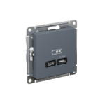 Розетка USB AtlasDesign тип C 65Вт QC PD высокоскор. ЗУ механизм грифель SE ATN000727