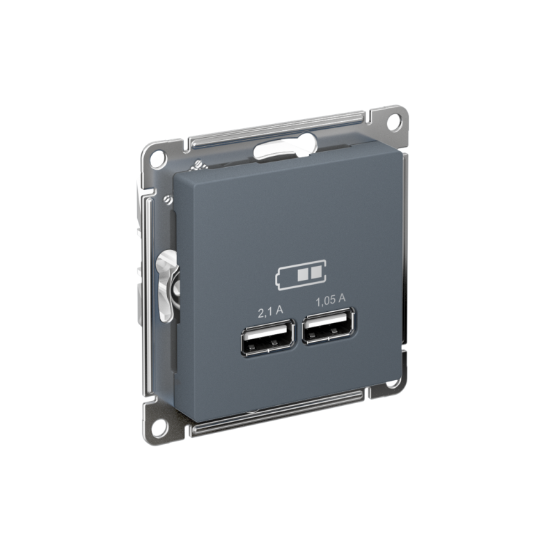 ATN000733_2.png Розетка USB AtlasDesign тип A+A 5В 1х2.1А 2х1.05А механизм грифель SE ATN000733 — изображение 1