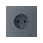 Розетка 1-м СП AtlasDesign 16А IP20 с заземл. защ. шторки в сборе грифель SE ATN000744 — изображение 2