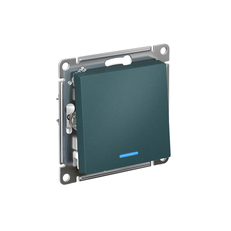 ATN000813_2.png Выключатель 1-кл. СП AtlasDesign 10А IP20 (сх. 1а) 10AX с подсветкой механизм изумруд SE ATN000813 — изображение 1