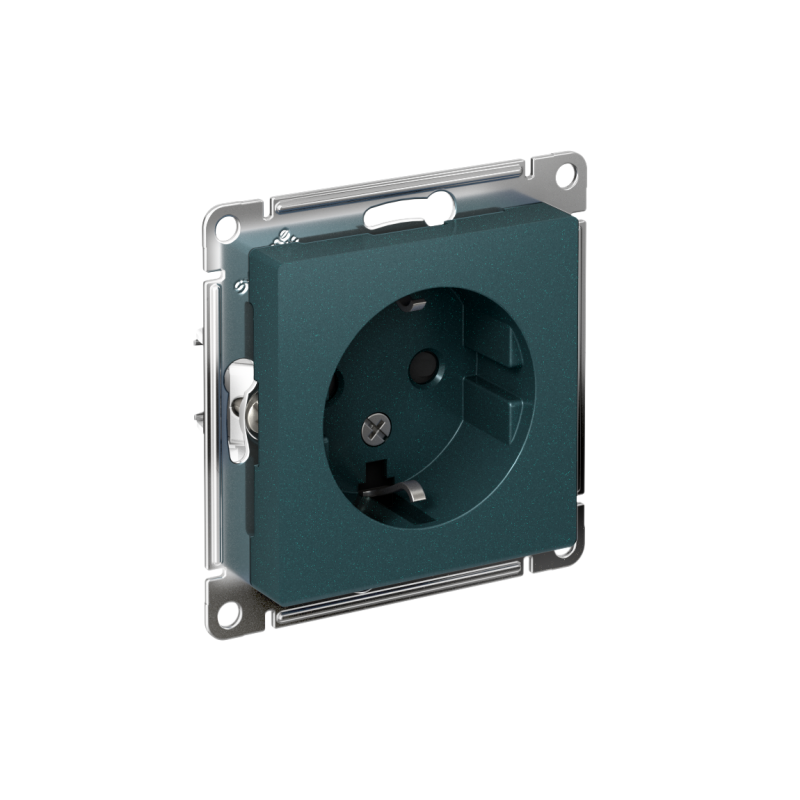 ATN000845_2.png Розетка 1-м СП AtlasDesign 16А IP20 с заземл. защ. шторки механизм изумруд SE ATN000845 — изображение 1