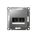 Розетка компьютерная 2-м AtlasDesign RJ45 кат.5E механизм сталь SE ATN000985 — изображение 2