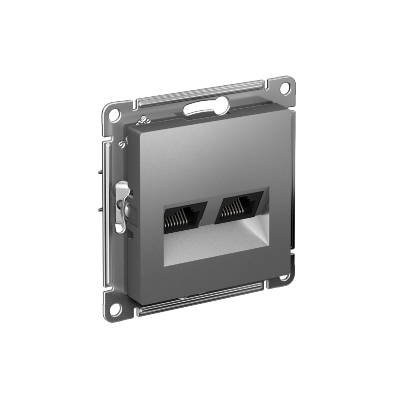 ATN000985_2.png Розетка компьютерная 2-м AtlasDesign RJ45 кат.5E механизм сталь SE ATN000985 — изображение 1