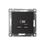 Розетка USB AtlasDesign тип C 65Вт QC PD высокоскор. ЗУ механизм карбон SE ATN001027 — изображение 2
