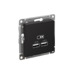 Розетка USB AtlasDesign тип A+A 5В 1х2.1А 2х1.05А механизм карбон SE ATN001033