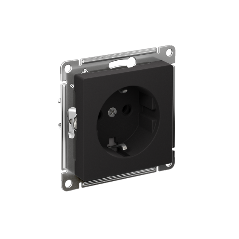 ATN001043S_2.png Розетка AtlasDesign 16А с заземл. быстрозажим. клем. механизм карбон SE ATN001043S — изображение 1