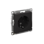 Розетка 1-м СП AtlasDesign 16А IP20 с заземл. механизм карбон SE ATN001043