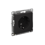 Розетка 1-м СП AtlasDesign 16А IP20 с заземл. защ. шторки механизм карбон SE ATN001045