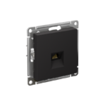 Розетка компьютерная 1-м AtlasDesign RJ45 кат.5E механизм карбон SE ATN001083