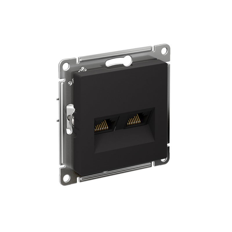 ATN001085_2.png Розетка компьютерная 2-м AtlasDesign RJ45 кат.5E механизм карбон SE ATN001085 — изображение 1