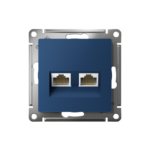 Розетка компьютерная 2-м AtlasDesign RJ45+RJ45 кат.5E механизм аквамарин SE ATN001185 — изображение 2