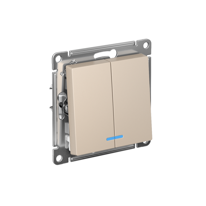 ATN001253_2.png Выключатель 2-кл. AtlasDesign с подсветкой (сх.5а) 10AX мех. песочн. SE ATN001253 — изображение 1