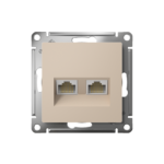 Розетка компьютерная 2-м AtlasDesign RJ45+RJ45 кат.5E механизм песочн. SE ATN001285 — изображение 2
