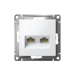 Розетка компьютерная 2-м AtlasDesign RJ45+RJ45 кат.5E механизм лотос SE ATN001385 — изображение 2