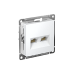 Розетка компьютерная 2-м AtlasDesign RJ45+RJ45 кат.5E механизм лотос SE ATN001385