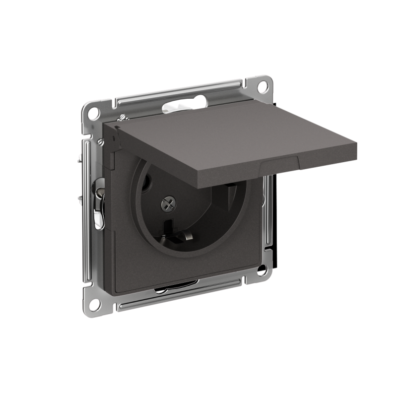 ATN001446_2.png Розетка AtlasDesign 16А IP20 с заземл. защ. шторки с крышкой механизм базальт SE ATN001446 — изображение 1