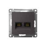 Розетка компьютерная 2-м AtlasDesign RJ45+RJ45 кат.5E механизм базальт SE ATN001485 — изображение 2
