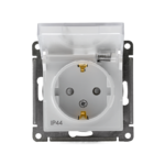 Розетка 1-м СП AtlasDesign Aqua 16А IP44 с заземл. защ. шторки с крышкой механизм бел. SE ATN440146 — изображение 9