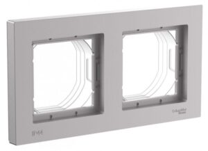 Рамка 2-м AtlasDesign Aqua IP44 алюм. SE ATN440302