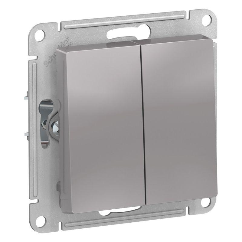 ATN440351_1.jpeg Выключатель 2-кл. AtlasDesign Aqua IP44 (сх. 5) 10AX механизм алюм. SE ATN440351 — изображение 1