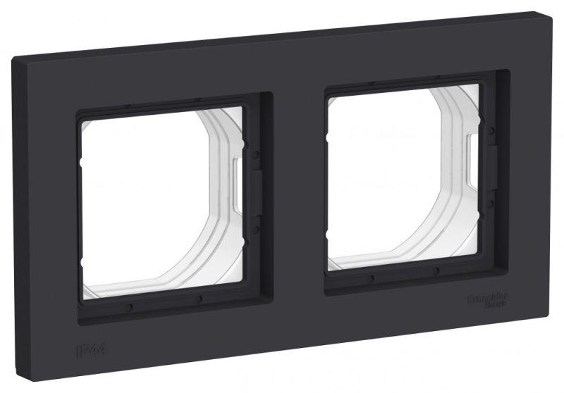 ATN441002_1.jpeg Рамка 2-м AtlasDesign Aqua IP44 карбон SE ATN441002 — изображение 1