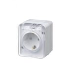 Розетка 1-м ОП AtlasDesign PROFI 16А IP54 250В заземл. защ. шторки бел. SE ATN540145