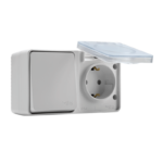 Блок ОП AtlasDesign PROFI IP54 (розетка 1-м 16А заземл. защ. шторки + 1-кл. выключатель 10А) бел. SE ATN540170 — изображение 4