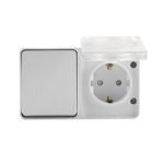 Блок ОП AtlasDesign PROFI IP54 (розетка 1-м 16А заземл. защ. шторки + 1-кл. выключатель 10А) бел. SE ATN540170 — изображение 6