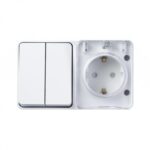 Блок ОП AtlasDesign PROFI IP54 (розетка 1-м 16А заземл. защ. шторки + 2-кл. выключатель 10А) бел. SE ATN540174 — изображение 3