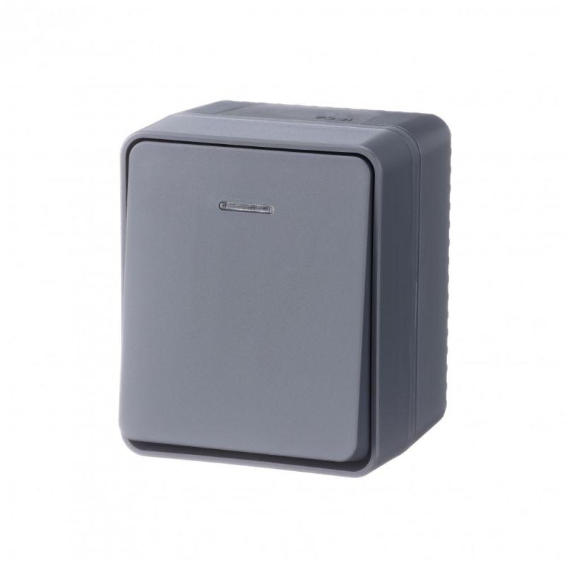 ATN544013_2.jpeg Выключатель 1-кл. ОП AtlasDesign PROFI IP54 10AX с подсветкой антрацит SE ATN544013 — изображение 1