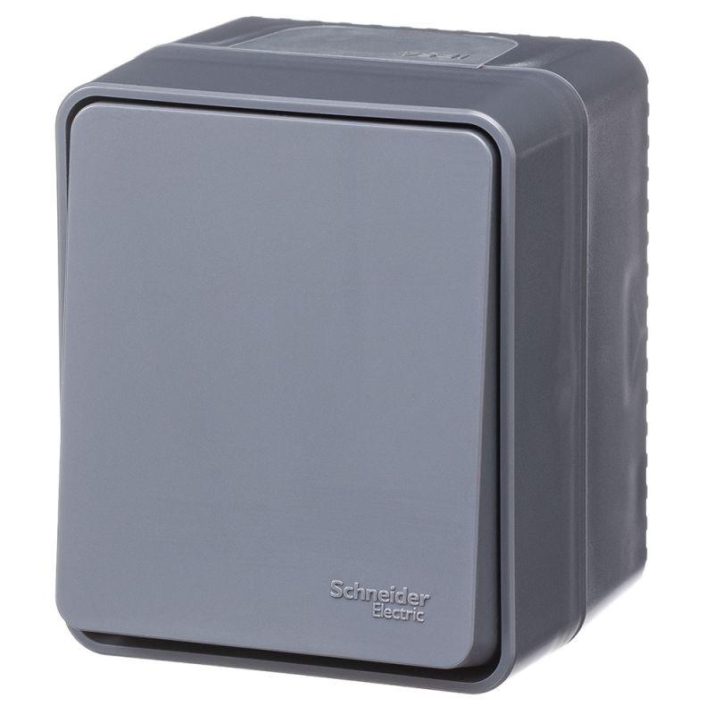 ATN544015_1.jpeg Выключатель кнопочный 1-кл. ОП AtlasDesign PROFI IP54 10АХ антрацит SE ATN544015 — изображение 1