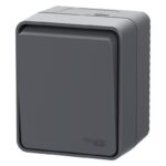 Выключатель кнопочный 1-кл. ОП AtlasDesign PROFI IP54 10АХ антрацит SE ATN544015 — изображение 2