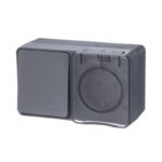 Блок ОП AtlasDesign PROFI IP54 (розетка 1-м 16А заземл. защ. шторки + 1-кл. выключатель 10А) антрацит SE ATN544070