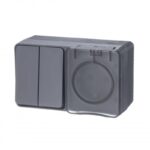 Блок ОП AtlasDesign PROFI IP54 (розетка 1-м 16А заземл. защ. шторки + 2-кл. выключатель 10А) антрацит SE ATN544074