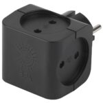 Разветвитель 4-м без заземл. 16А IP20 SP-4-B черн. Эра Б0008207
