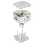 Разветвитель 3-м с заземл. 16А IP20 SP-3e-USB-2A 220В + 2хUSB 2000мА защ. шторки бел. Эра Б0015243 — изображение 3