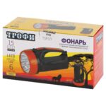 Фонарь-прожектор аккумуляторный TSP10 15LED 2 режима 4В 1.5А.ч ЗУ 220В (картон. упак.) Трофи Б0016537 — изображение 9