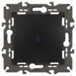 Выключатель 1-кл. СП Elegance 14-1102-05 10А IP20 250В 10AX с подсветкой механизм антрацит Эра Б0034219