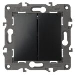 Выключатель 2-кл. СП Elegance 14-1104-05 10А IP20 250В 10AX механизм антрацит Эра Б0034234