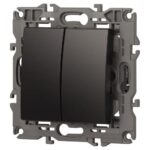 Выключатель 2-кл. СП Elegance 14-1104-05 10А IP20 250В 10AX механизм антрацит Эра Б0034234 — изображение 3